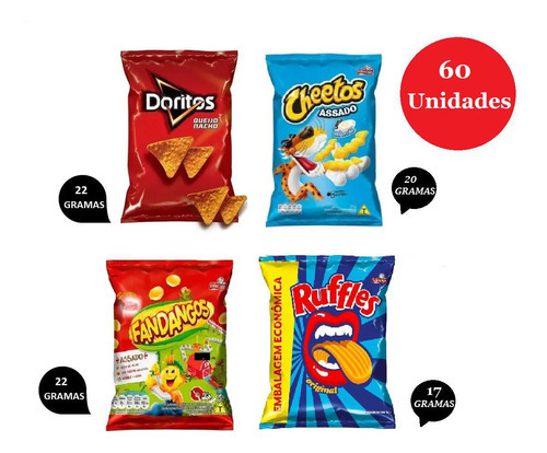 Elma Chips Doritos + Ruffles + Fandangos + Cheetos 80un