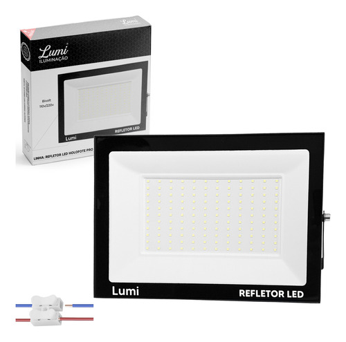 Refletor Led 400w Holofote Branco-frio 6500k Prova Dágua Ip67 Cor Da Carcaça Preto Cor Da Luz 110v/220v Bivolt