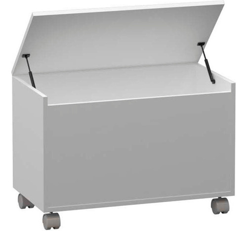 Baú P/ Guardar Brinquedos Roupas Material Escolar C/rodinha Cor Branco
