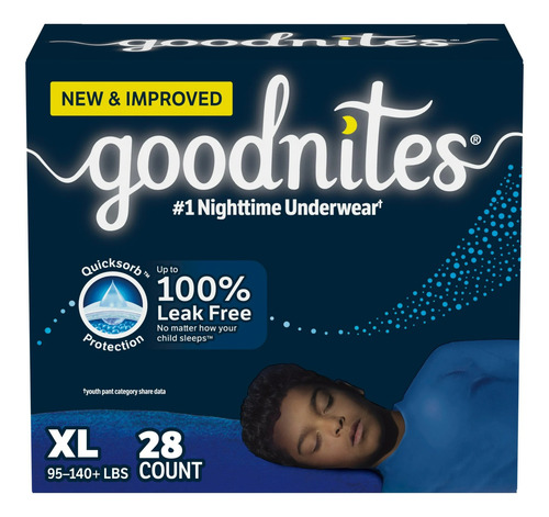 Pañales Goodnites Nighttime Bedwetting Talla Xl 28pz