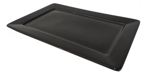 Plato Playo Fuente Plana Bandeja Porcelana 30x20 Cm Negro Oxford Rectangular Gastronomia Restaurant Primera Calidad Bz3