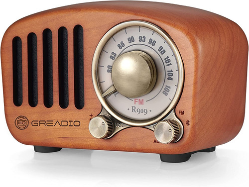 Radio Vintage Retro Bluetooth Altavoz - Greadio Cherry Mader