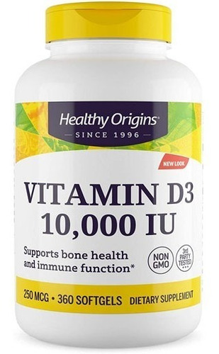 Healthy Origins Vitamina D3 10000 Iu 360 Qty Importado Eeuu