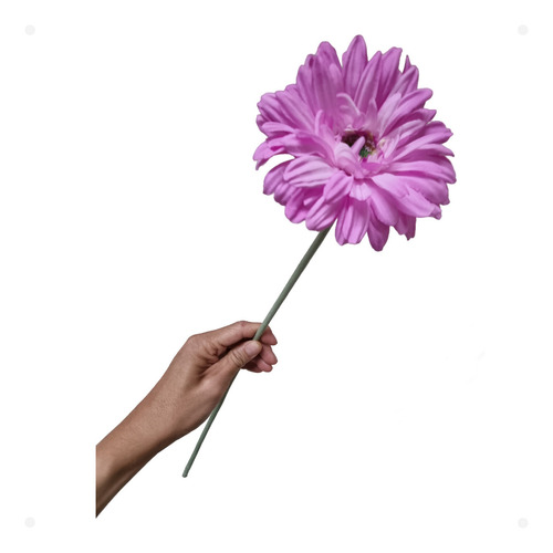 Galho De Gérbera Rosa Artificial Premium 60cm Kit C/ 3