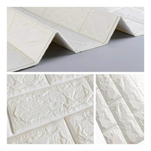 Placas Autoadhesivas Blanco Ladrillo Pack X 30 3d 70x77