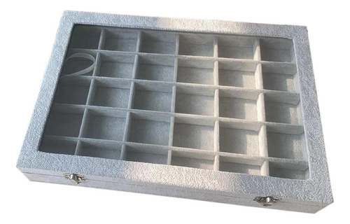 Joyero Organizador De Joyas Con Tapa Transparente Bandeja De