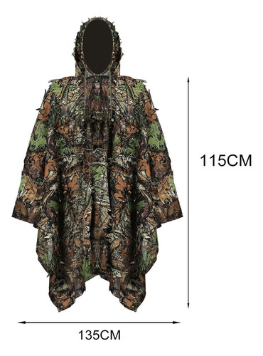 * Traje Ghillie For Hombre, Ropa 3d Con Hojas, Chaqueta,