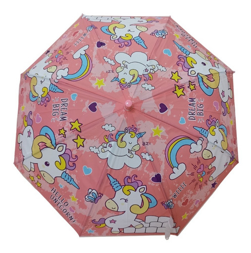 Paraguas Infantil De Lluvia Unicornio Fantasia Animales Edu