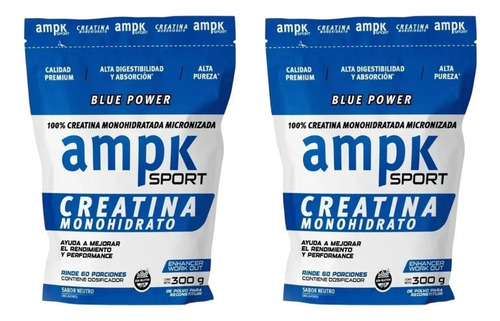 Creatina Ampk  300gr - Pack X2 Ofertá!!! Sin Sabor