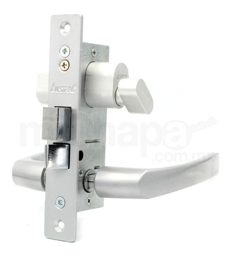 Imagen 2 de 4 de Cerradura Perfil Aluminio Austral 639 Manija Llave Mariposa