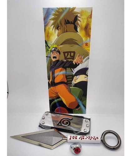 Set Naruto Caja Larga Kunai Vincha Y Anillo