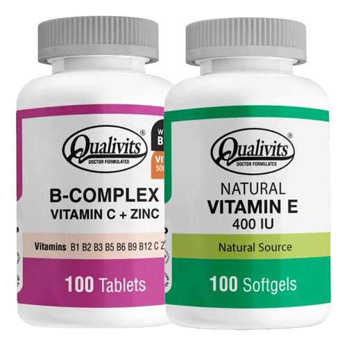 B Complex, Zinc, Vit C 500 Mg + Vitamina E 400 Ui Qualivits