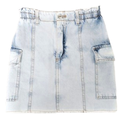 Falda Mini Pollera Denim Cargo Jean