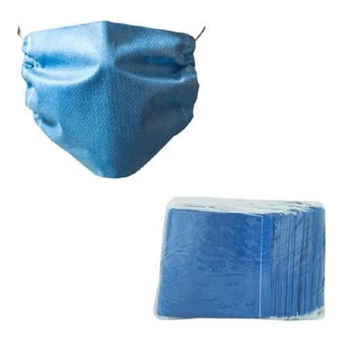 Paquete 100 Cubrebocas Médico Sms Polipropileno Color Azul