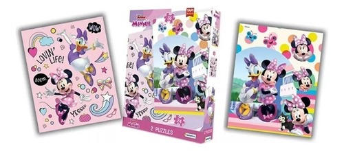 Rompecabeza Puzzle X2 Disney Minnie 24 Y 36 Piezas Tapimovil