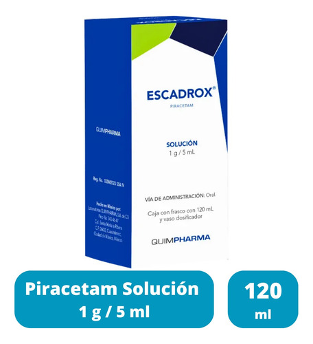 Piracetam Suspensión 1 G / 5 Ml Escadrox Frasco Con 120 Ml