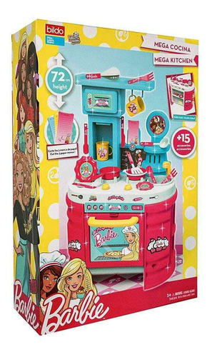 Barbie Mega Cocina 72 Cm Alto Con +15 Accesorios Y Doble Lado