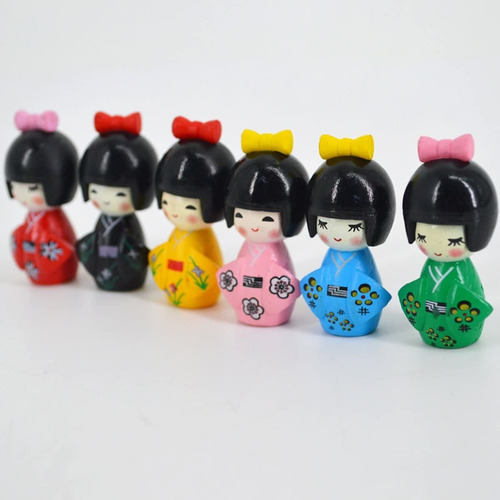 Monique 6 Pcs Japonés Kimono Niñas Muñecas Miniatura De Kit