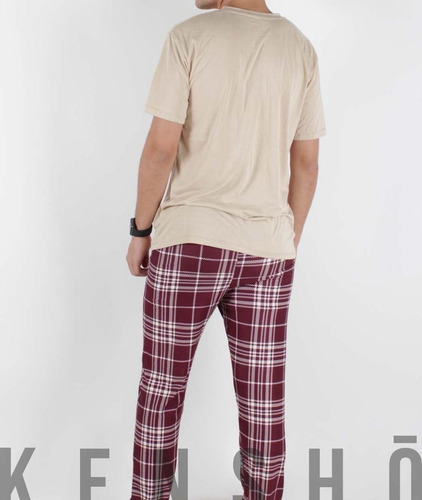 Imagen 2 de 5 de Pijama Unisex Beige Pantalón Nueva Algodón Fpx