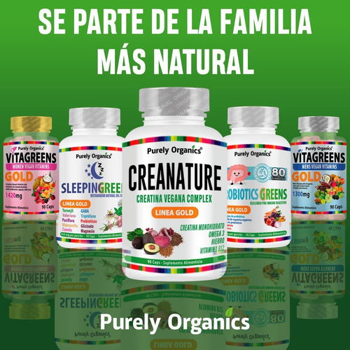 Creatina Vegana Creanature Purely Organics 90 Capsulas Sabor Sin Sabor