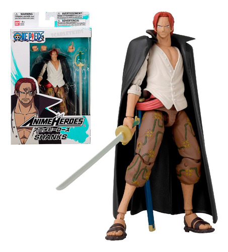 One Piece Shanks Anime Heroes Bandai Original Scarlet Kids