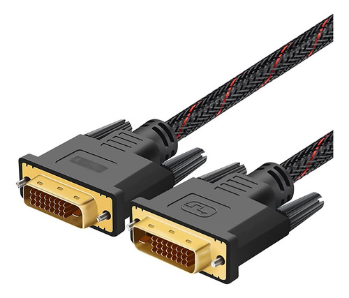 Cable Monitor Asfd Dvi Nailon Trenzado Macho Soporte Dual M
