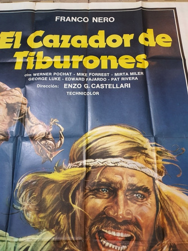 Afiche Cine - Doble- El Cazador De Tiburones-d 803 (Usado)