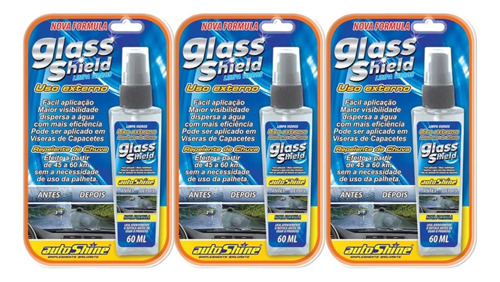 Cristalizador De Vidros Glass Shield 60ml - 3 Unidades