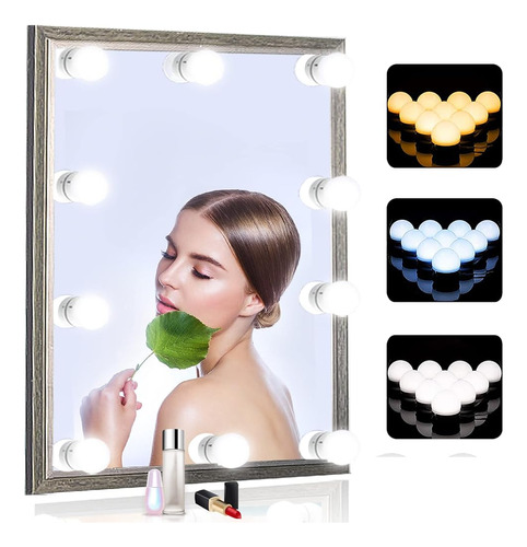 Siccoo Vanity Mirror Lights, 10 Bombillas Regulables Diy Hol