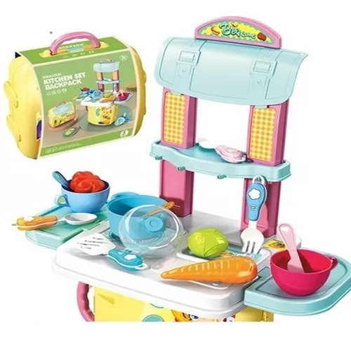 Set De Cocina Mini Chef Mochila De Cocinita Armable 30pcs