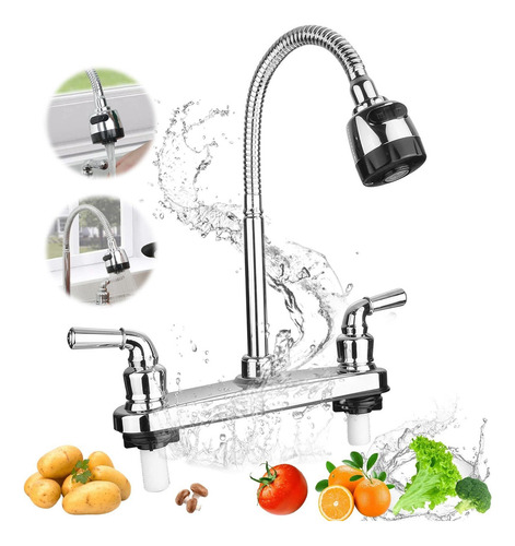 Grifo Para Fregadero De Cocina, Grifo De Cocina Con Dos Asas
