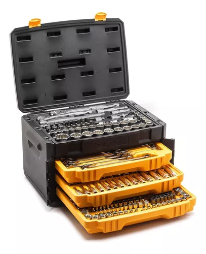 Llave de cambios 80944-232 Pc. Juego de herramientas mecánicas en caja de  almacenamiento de 3 cajones