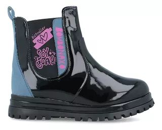 Bota Distroller Niña Zapatos Botínes Charol Negro (18.0 - 21