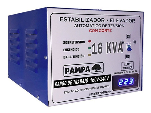 Elevador Automático De Tensión 16 Kva Pampa Estabilizador