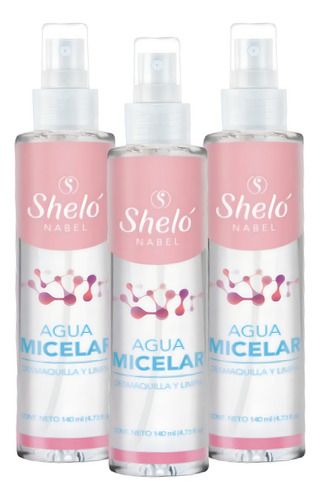 Agua Micelar Shelo Nabel® 140ml. 3 Piezas
