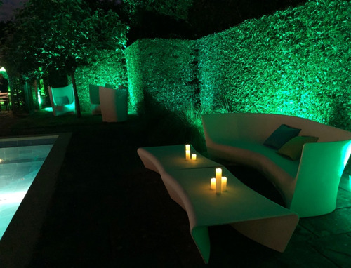 Imagem 9 de 9 de Par Balizador Led Chao 3w Escada Deck Prata + Luz Verde