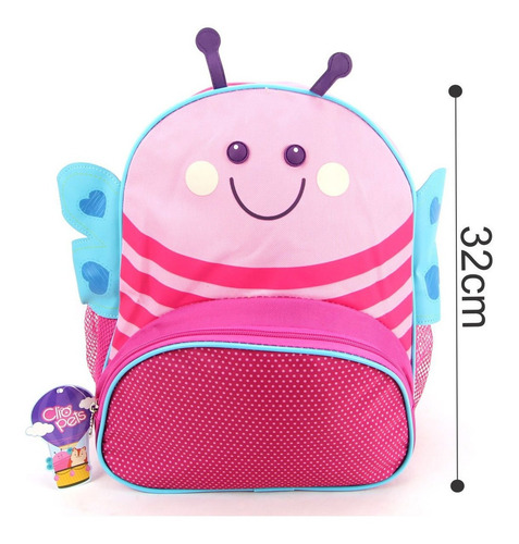 Imagem 2 de 6 de Mochila De Costas Infantil Clio Pets Borboleta Cp2097p