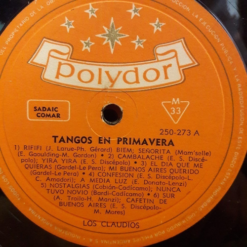 Sin Tapa Disco Los Claudios Tangos En Primavera T0