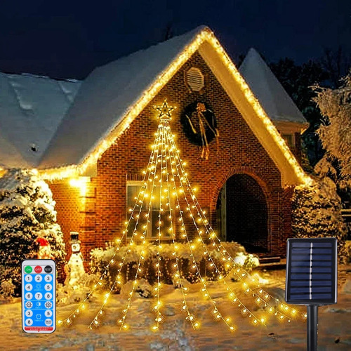 Linternas Solares Led Con Forma De Estrella De 8 Modos, Luce