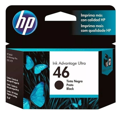 Cartucho Hp 46 Negro Original Cz637al P/deskjet 2529/4729