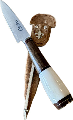 Cuchillo Artesanal Asado Combinado Hueso X16cm Vaina Crudo