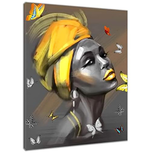 Arte De Pared Lienzo Africano Mujer Afroamericana Pelo ...