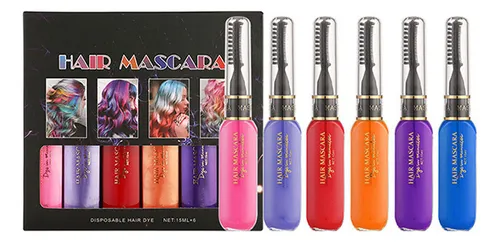 Tinte De Cabello Para Niñas, 6 Colores, Máscara Temporal