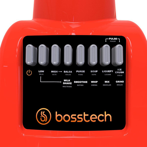 Licuadora Bosstech Bsed-b1 2 L Roja Con Vaso De Plástico