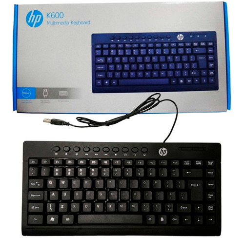 Teclado Compacto Modelo Mini Hp K-600 Usb Para Pc, Laptop