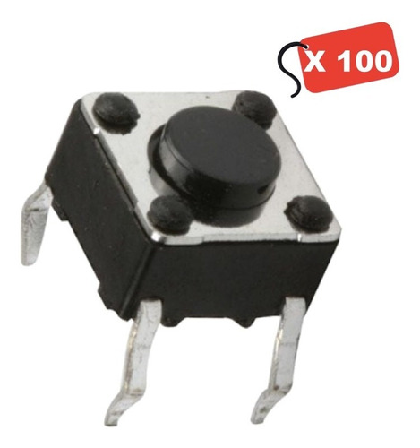 100 Micro Pulsadores Switches Switch Boton Mini 6x6x4.3mm 