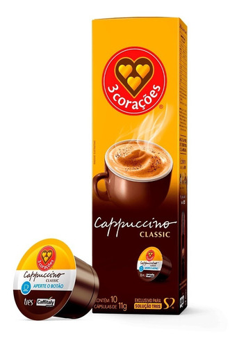 Cápsula Três Corações Cappuccino - 10 Unidades 