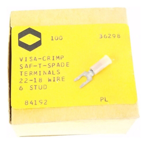 Box Of 100 New Visa-crimp 84192, Saf-t-spade Terminals 2 Vvm