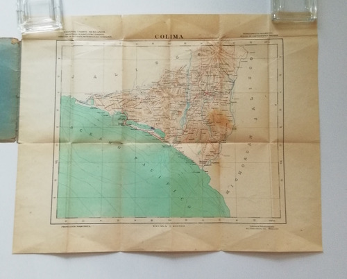 Mapa Antiguo De Colima Original 1952 (no Copia) 