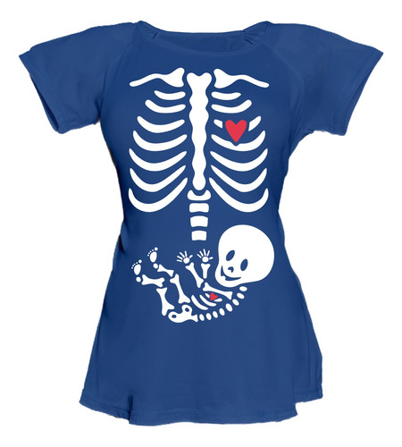 Blusa Para Embarazo Ranglan - Esqueleto Rx Bebé Con Corazón